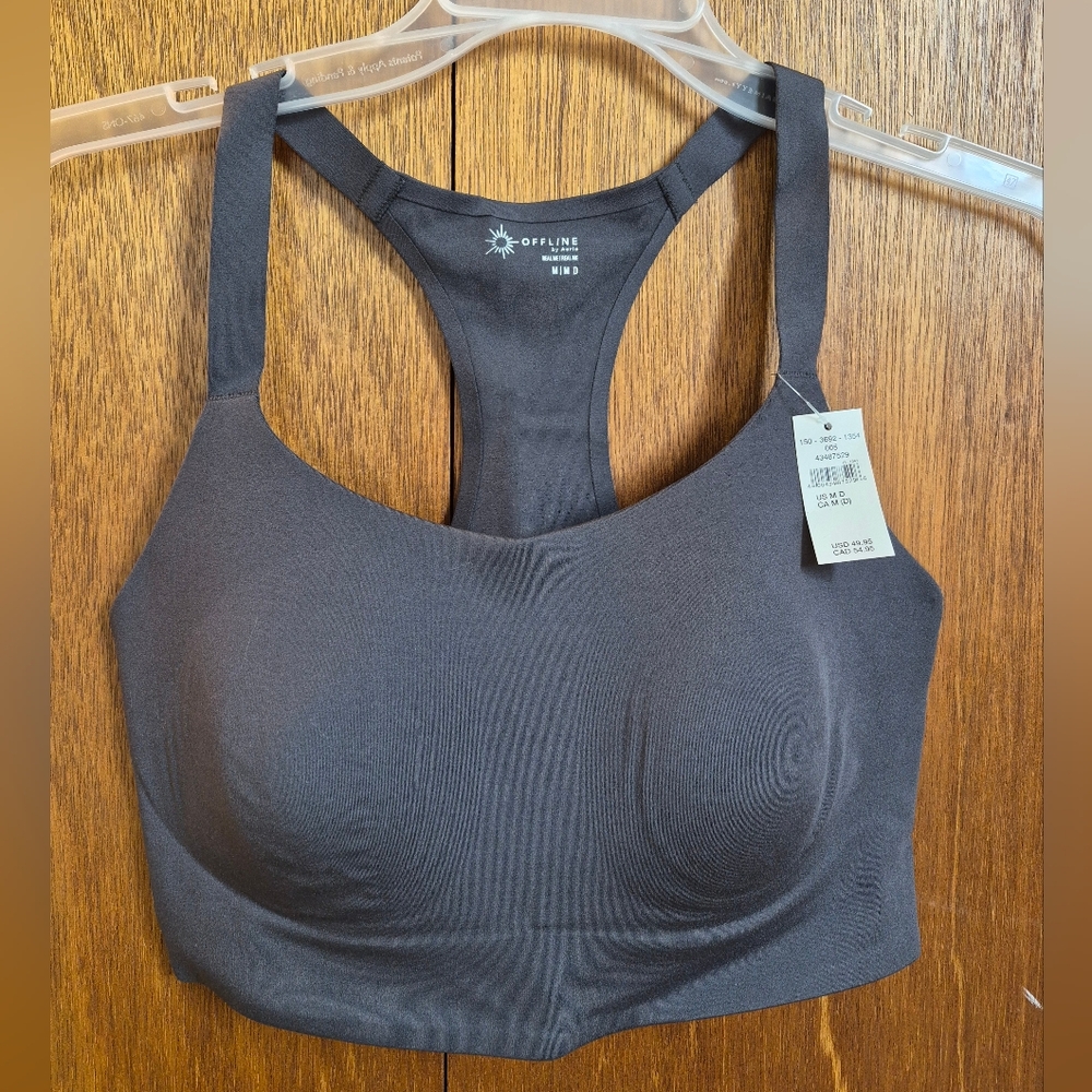 NWT Offline By Aerie Gray Sports Bra
